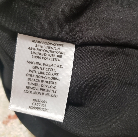 1901 black w/white piping detail faux wrap dress - Picture 9 of 9